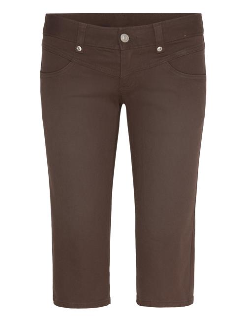Ultra Low Rise Capri Trousers Monki Brown