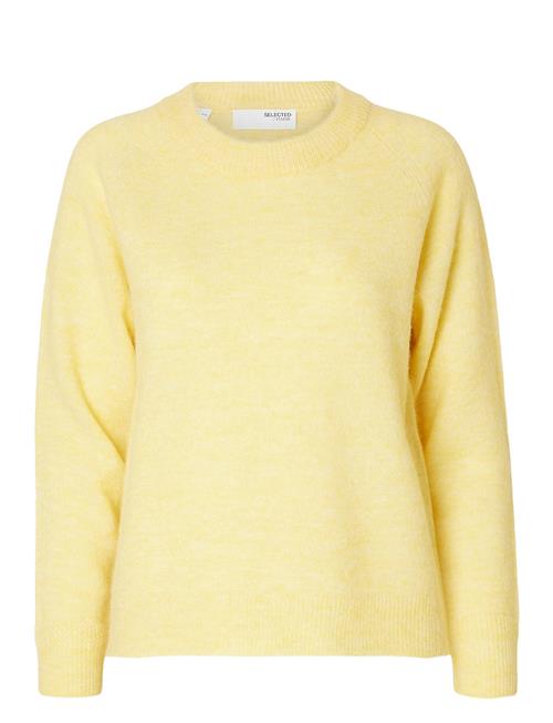 Slflulu Ls Knit O-Neck Noos Selected Yellow
