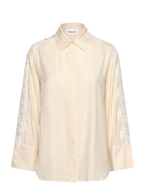 Ember Lace Detail Linen Shirt Malina Beige