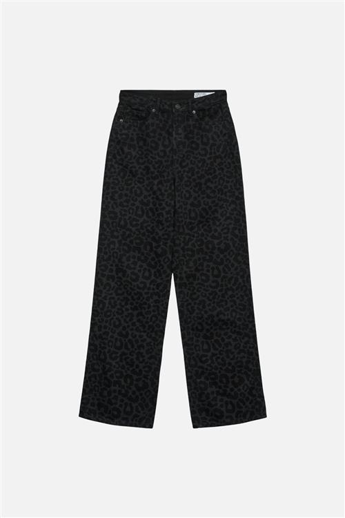 Tessa Wide Jeans Dyreprint - Black Denim Leopard - Vero Moda