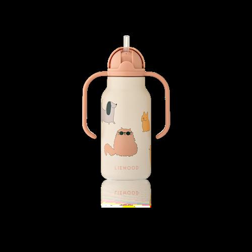Liewood Kimmie 250 Ml Vandflaske Cats And Dogs Sandy  Cats and Dogs Sandy One Size  Beige  One Size 2 Y+ Unisex