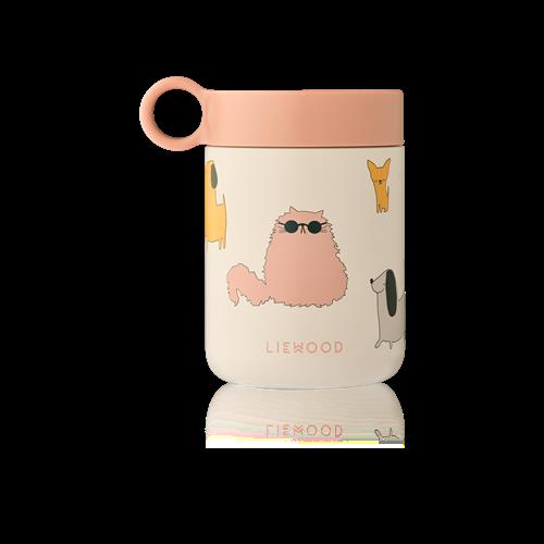Liewood Kiani Trykt Madkrukke Cats And Dogs Sandy  Cats and Dogs Sandy One Size  Beige  One Size  Unisex