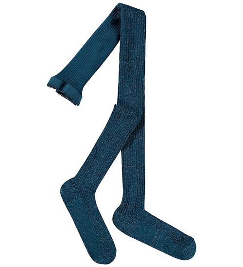 Molo Strømpebukser - Glitter Rib Tights - Cosmic Green