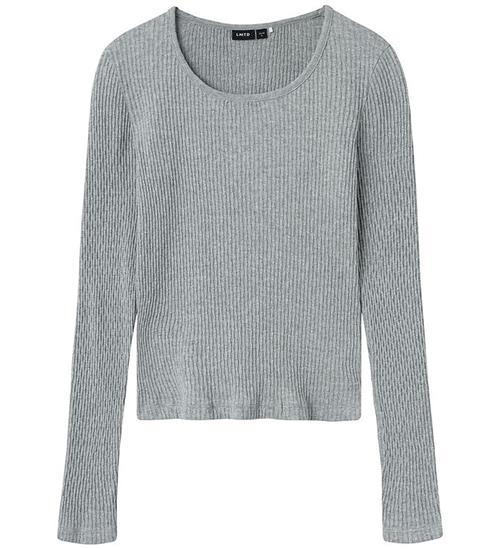 LMTD Bluse - Rib - NlfNinusa - Grey Melange