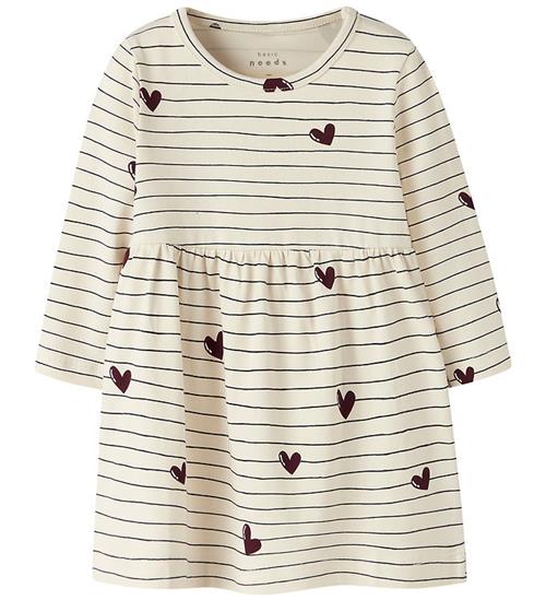 Se Name It Kjole - NbfVandora - Summer Sand/Stripes And Hearts ved KidsWorld