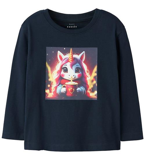 Name It Bluse - NmfVotea - Navy Blazer/Hot Cocoa Unicorn