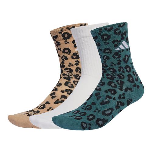 ADIDAS SPORTSWEAR Sportssokker 'Leopard Print Sock 3 Pair Pack'  camel / smaragd / sort / hvid