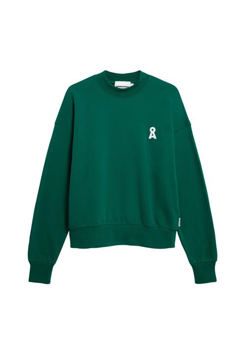 ARMEDANGELS Sweatshirt 'Alizaa'  mørkegrøn / hvid