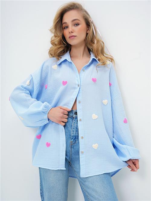 Trend Alaçati Stili Bluse  creme / himmelblå / lys pink