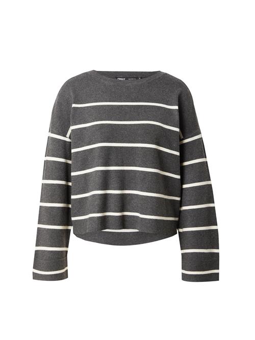 ONLY Pullover 'ONLAMY'  mørkegrå / hvid