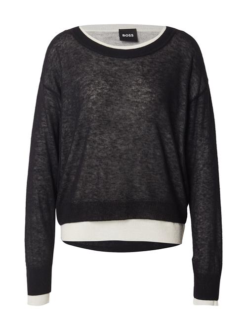 BOSS Pullover 'Femok'  sort-meleret / hvid