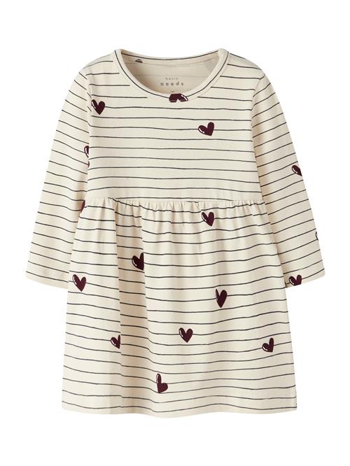 NAME IT Kjole 'NBFVANDORA'  creme / aubergine / sort