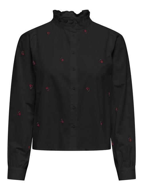 ONLY Bluse 'ONLCamille'  smaragd / mørkerød / sort