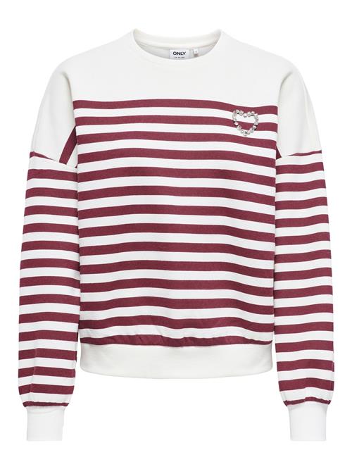 ONLY Sweatshirt 'ONLAdele'  vinrød / hvid