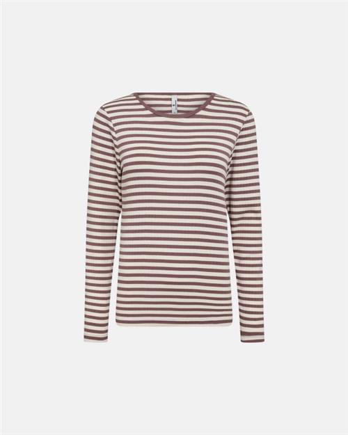 Rib trøje | Bambusviskose | Rosa stribet