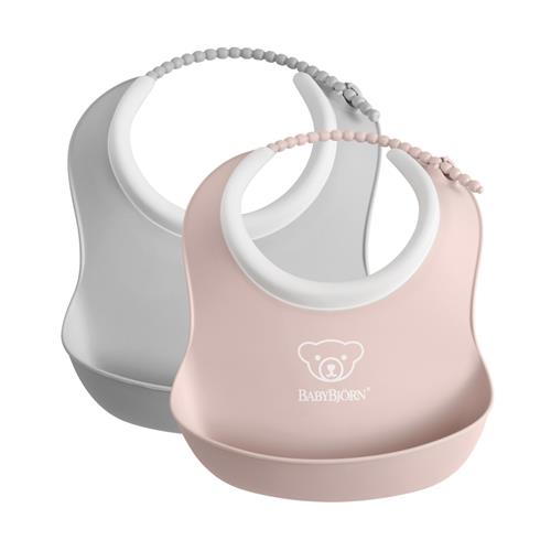 BabyBjörn Lille Hagesmæk 2-pak Grey Powder Pink  Grey Powder Pink One Size  Grå  One Size  Unisex