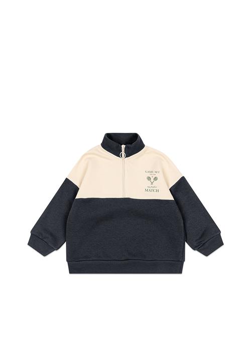 Konges Sløjd Loupy Lou Sweatshirt Med Halv Lynlås Total Eclipse  Loupy Lou Half Zip Sweat Ocs Total Eclipse 5-6 Y  Marineblå  5-6 år  mand