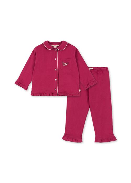 Konges Sløjd Pio Pyjamas-sæt Med Flæser Sangria  Pio Frill Set Gots Sangria 18 months  Rød  18 måneder  kvinde