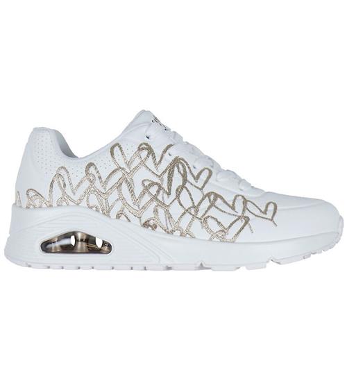 Skechers Sko - UNO Golden Heart - White/Rose Gold