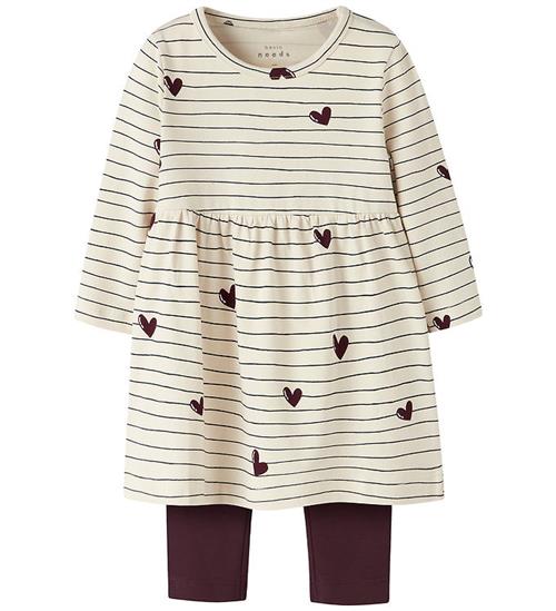 Name it Kjole/Leggings - NbfVandora - Summer Sand/Fig