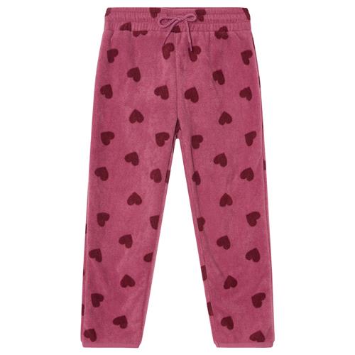 Kuling Northpole Recycled Fleece Pant Mauve Hearts 122/128 cm  Lilla  122/128 cm  Unisex