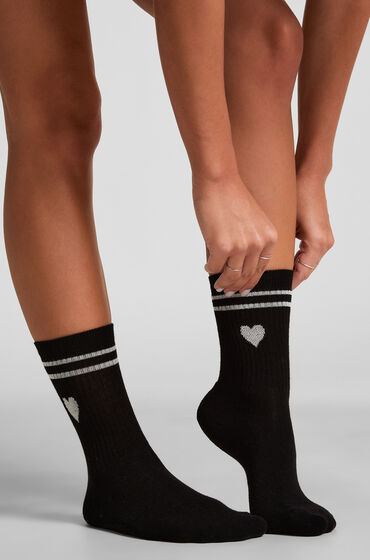 Hunkemöller Crew-sokker i bomuld Sort
