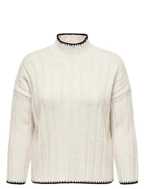 Carchick Stitch Ls Highneck Pull Knt ONLY Carmakoma White