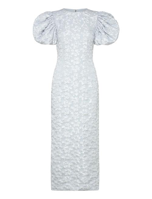 Se Jacquard Midi Puffy Dress ROTATE Birger Christensen Blue ved Booztlet