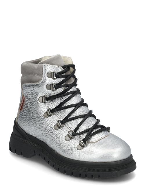 Se Boots - Flat - With Lace And Zip ANGULUS Silver ved Booztlet
