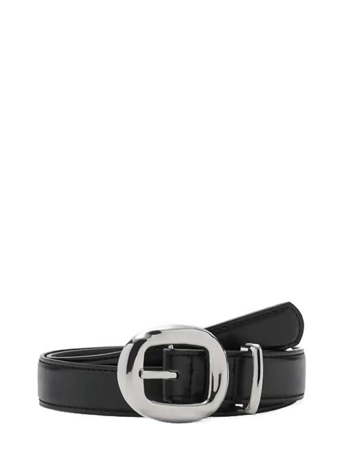 Rounded Buckle Belt Mango Black