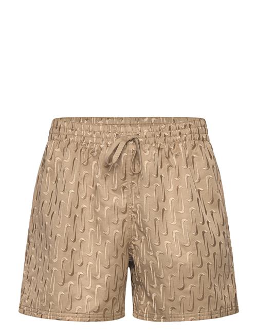 Se Nike Swoosh Link 5" Volley Short NIKE SWIM Beige ved Booztlet