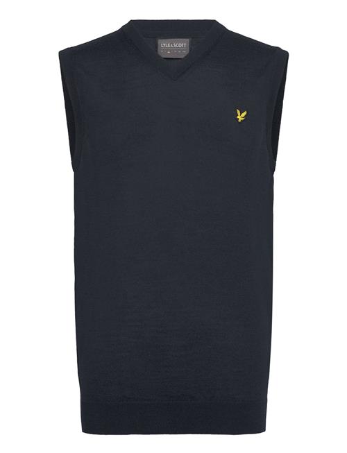 Merino Blend Knitted V-Neck Vest Lyle & Scott Sport Black
