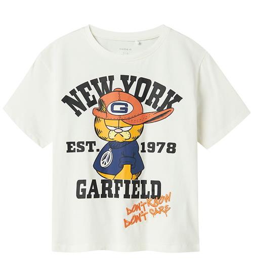 Se Name It T-shirt - NkmAbbas Garfild - Cloud Dancer ved KidsWorld