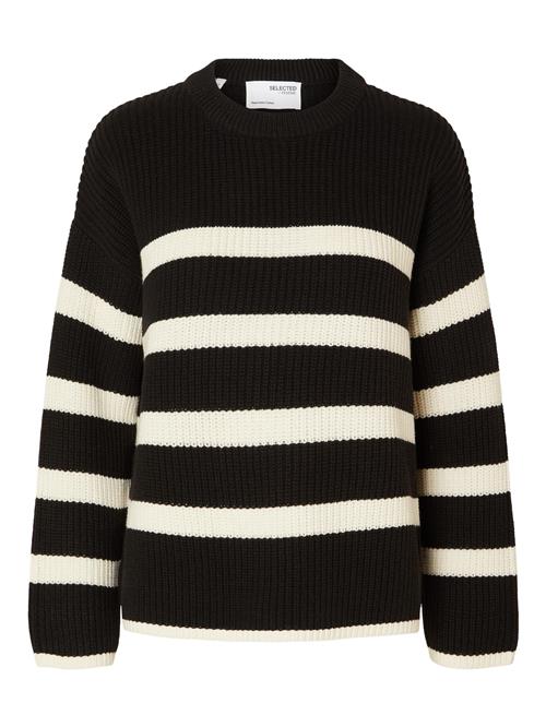 Se SELECTED Pullover 'Bloomie'  sort / hvid ved About You