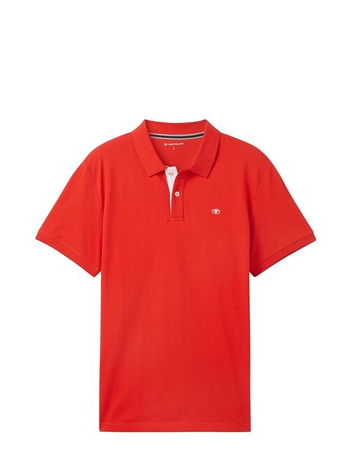 Basic Polo With Contrast Tom Tailor Red