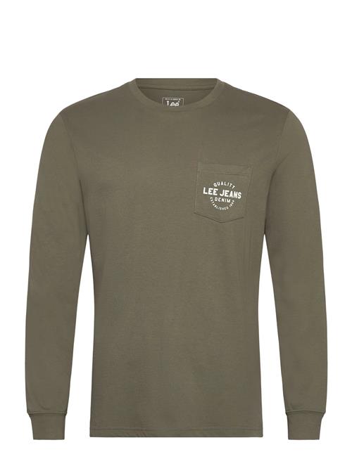 Ls Pocket Logo Tee Lee Jeans Khaki