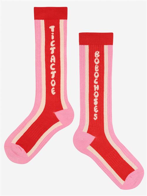 Bobo Choses Tic Tac Toe Ekstra Lange Sokker Pink  Pink 32-34 EU  Lyserød  32-34 EU  mand