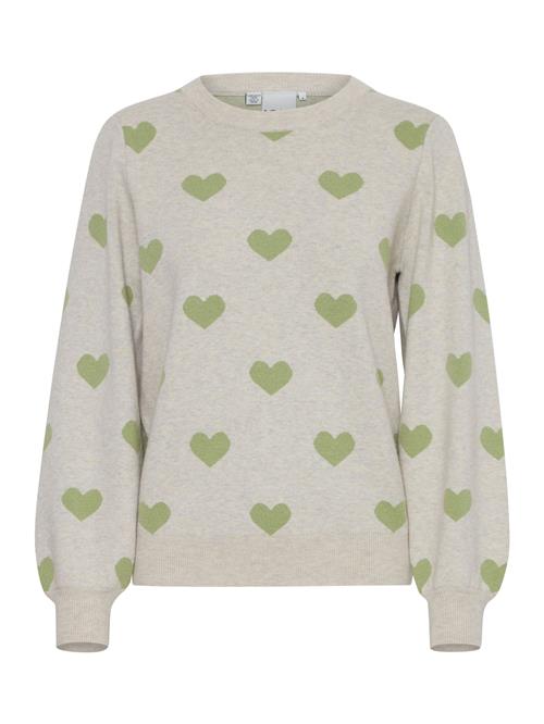 ICHI Pullover 'Brielle'  mørkebeige / grøn