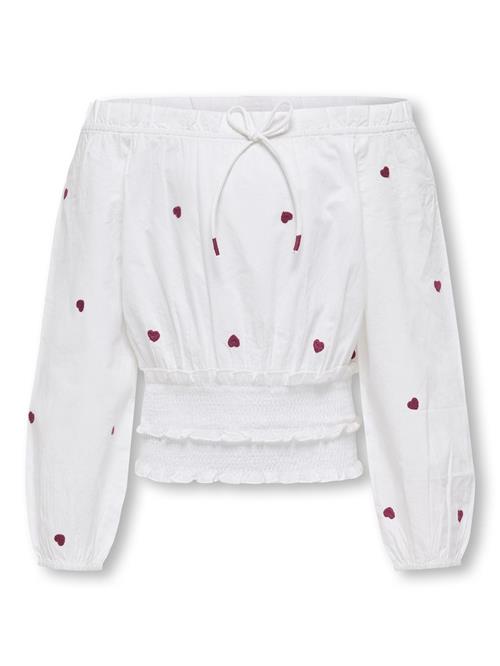 ONLY GIRLS Bluse 'KOGLina Grace'  carminrød / hvid