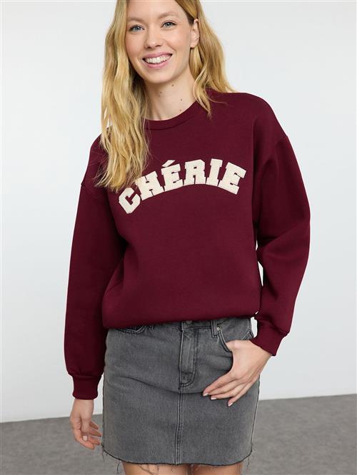 Trendyol Sweatshirt  burgunder / offwhite
