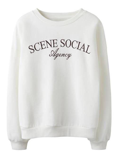 NAME IT Sweatshirt  mørkebrun / hvid