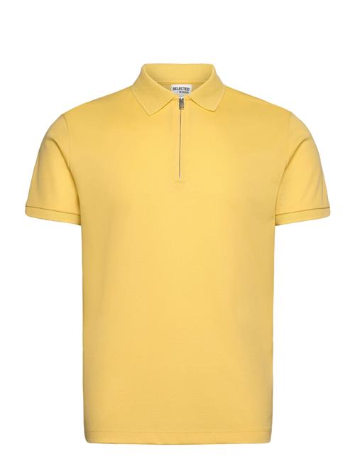 Slhfave Zip Ss Polo Noos Selected Yellow