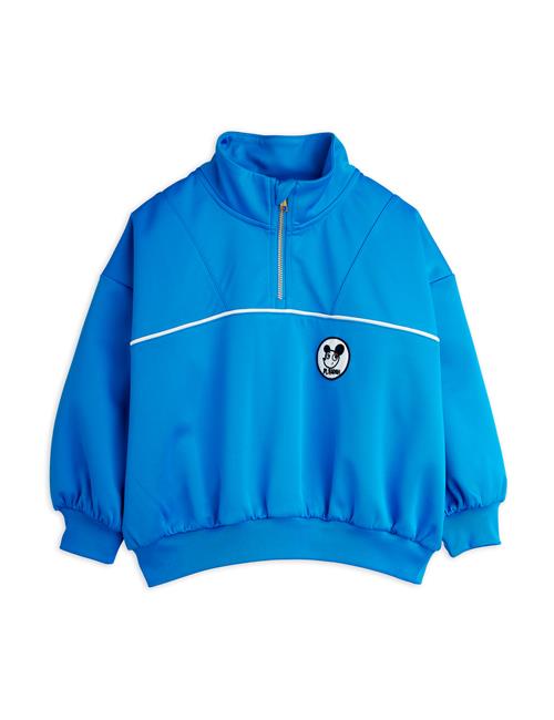 Mini Rodini Ritzratz Patch Sweatshirt Med Halv Lynlås  Blue 104/110 cm  Blå  104/110 cm  mand