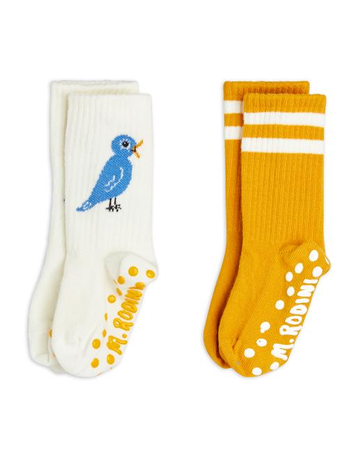 Mini Rodini Bird 2-pak Skridsikre Sokker  Multi 24-27 EU  Hvid  24-27 EU  Unisex
