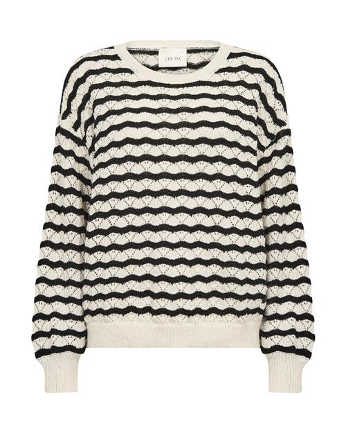 Cream Pullover 'Poppi'  elfenben / sort