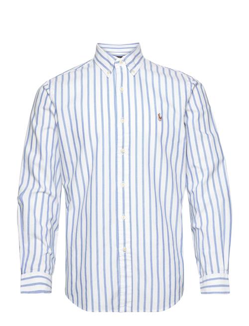 Se Custom Fit Striped Oxford Shirt Polo Ralph Lauren Blue ved Booztlet