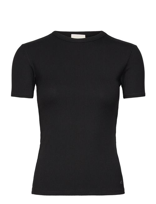 Modal Rib Slim Ss Top Calvin Klein Black