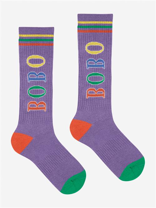 Bobo Choses Multicolor Bobo Ekstra Lange Sokker Blue  Blue 32-34 EU  Lilla  32-34 EU  mand
