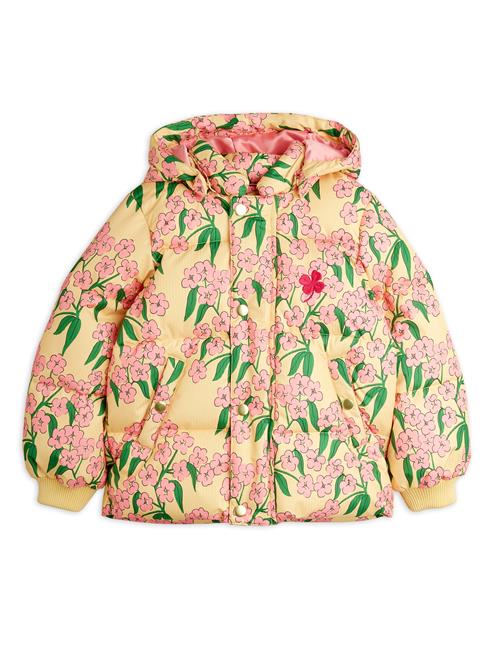 Mini Rodini Alpine Flowers Puffer Med Hætte  Yellow 128/134 cm  Gul  128/134 cm  kvinde