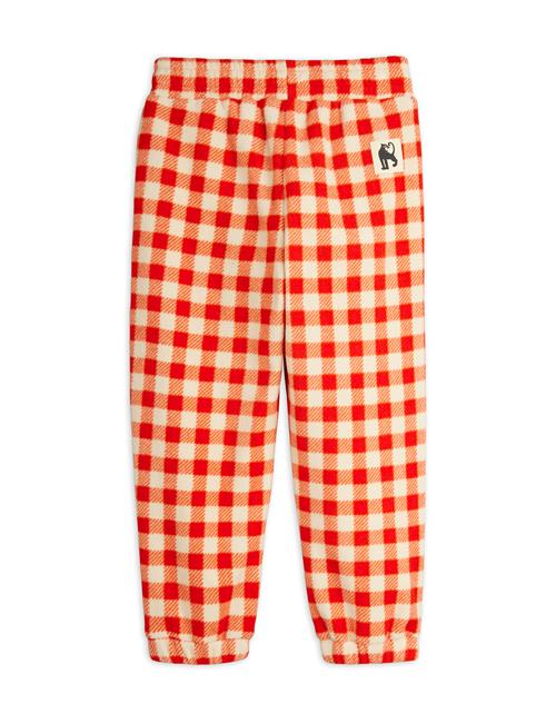 Mini Rodini Gingham Fleece-bukser  Red 80/86 cm  Rød  80/86 cm  mand